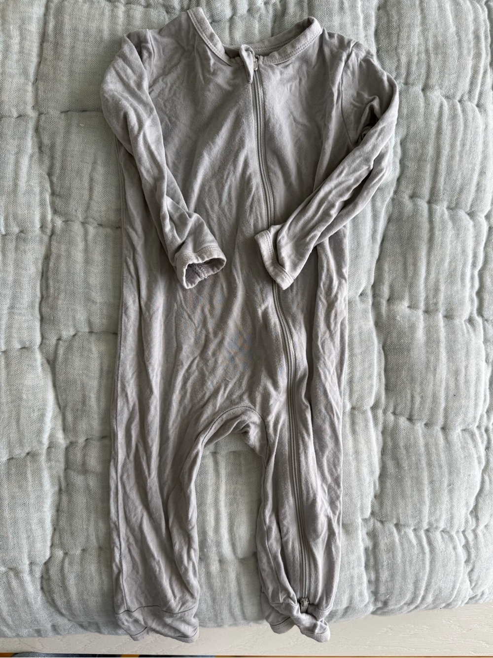 Kyte BABY Taupe Zip Front Footless One-Piece